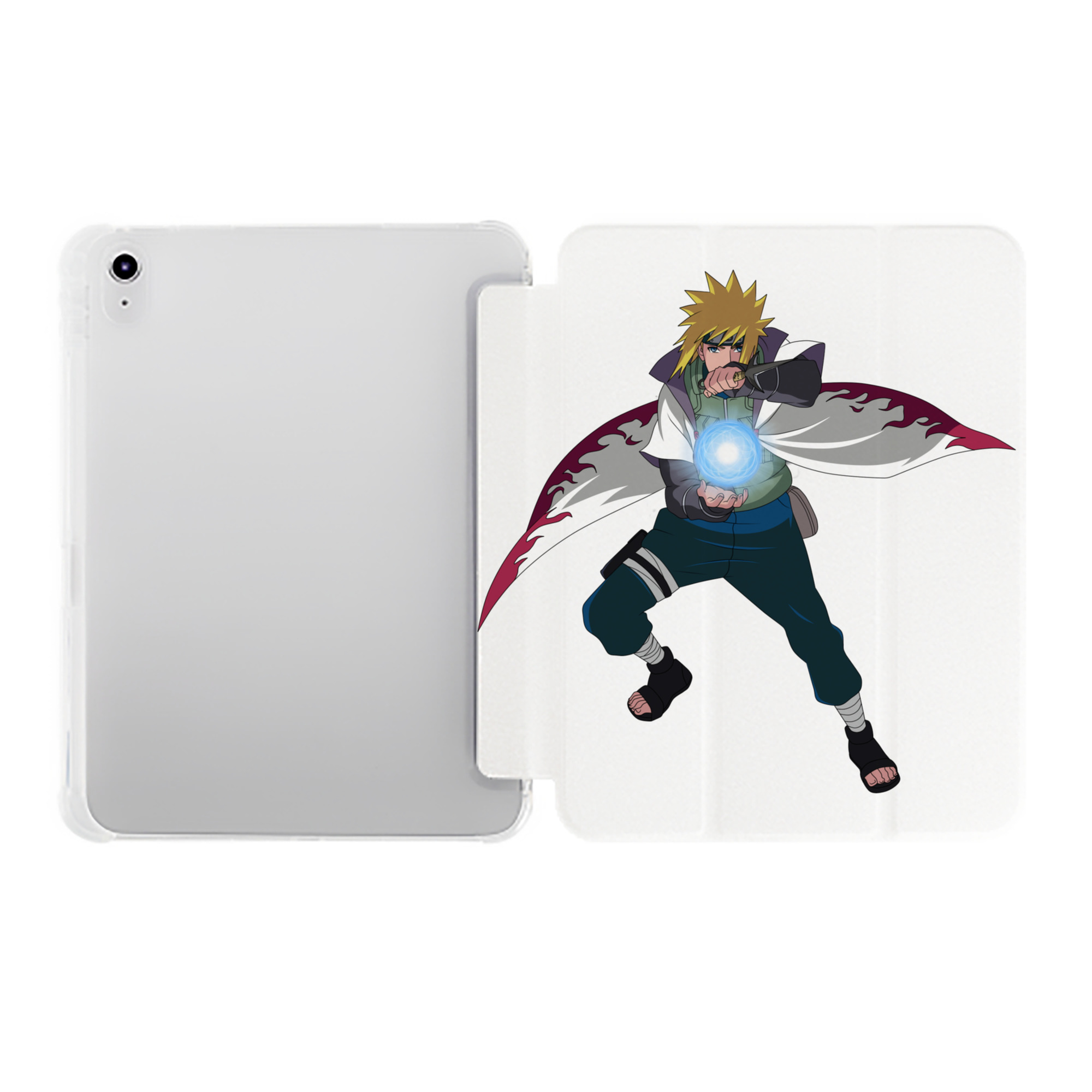 （画像用） NARUTO -ナルト- 波風 ミナト Namikaze Minato IPad ケース ペン収納付き 三つ折りスタンド PUレザー×シリコン 対応機種9.5/10.5/10.9インチ
